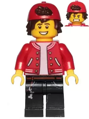 Lego Hidden Side Minifigures - Jack Davids - Red Jacket with Backwards Cap (Large Smile with Teeth / Angry)