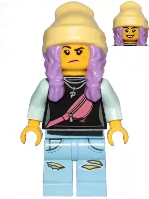 Lego Hidden Side Minifigures - Parker L. Jackson - Black Top with Beanie (Smile / Grumpy)