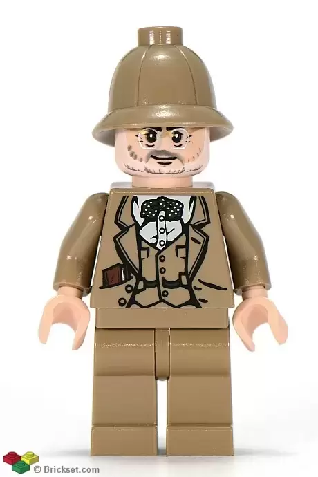 LEGO Indiana Jones Minifigures - Henry Jones Sr. - Dark Tan Pith Helmet