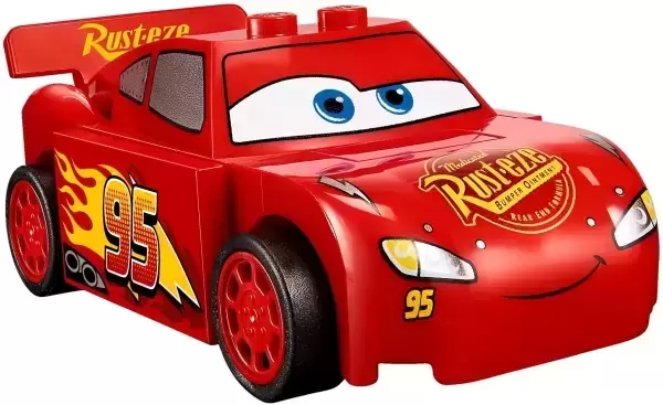 LEGO Cars Characters - Lightning McQueen - Red, \'Rust-eze\' in Fancy Script