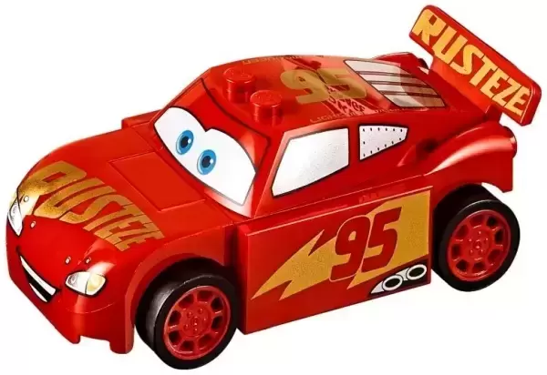 LEGO Cars Characters - Lightning McQueen - Red, \'RUSTEZE\' in Heavy Script