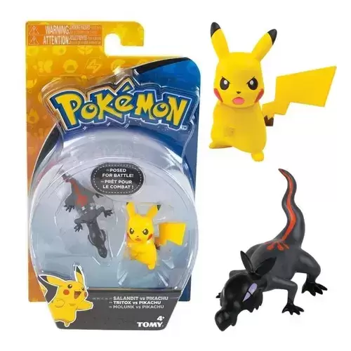 Pokémon Action Figures - TOMY - Salandit vs Pikachu