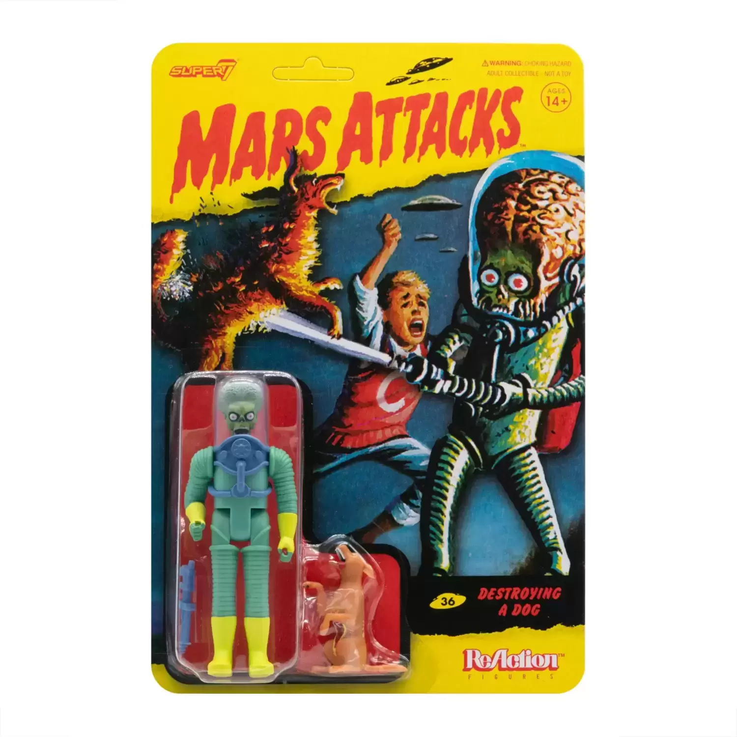ReAction Figures - Mars Attacks Trading Cards - Destroying A Dog