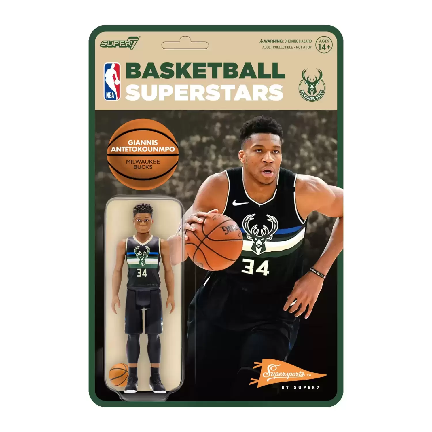Supersports by Super7 - Basketball - Giannis Antentokuompo (Bucks) [Black Statement]