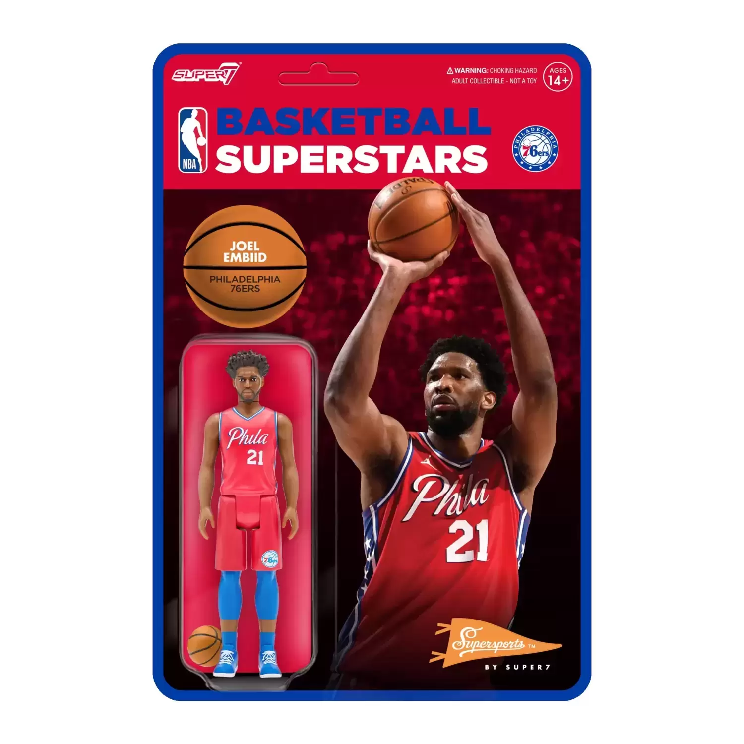 Supersports by Super7 - Basketball - Joel Embiid (76ers) [Red Statement]