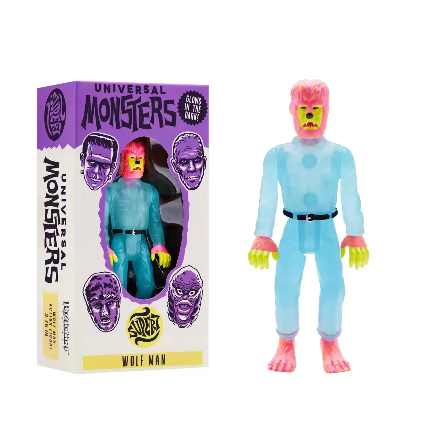 ReAction Figures - Universal Monsters - The Wolf Man (Glow-In-The-Dark Costume Colors)