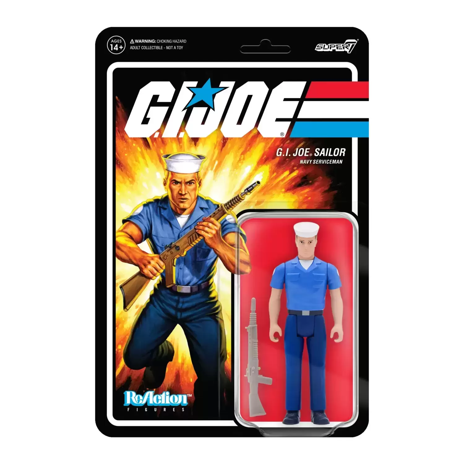 Super7 ReAction - G.I. Joe - G.I. Joe Sailor - Blueshirt Clean-Shaven (Pink)