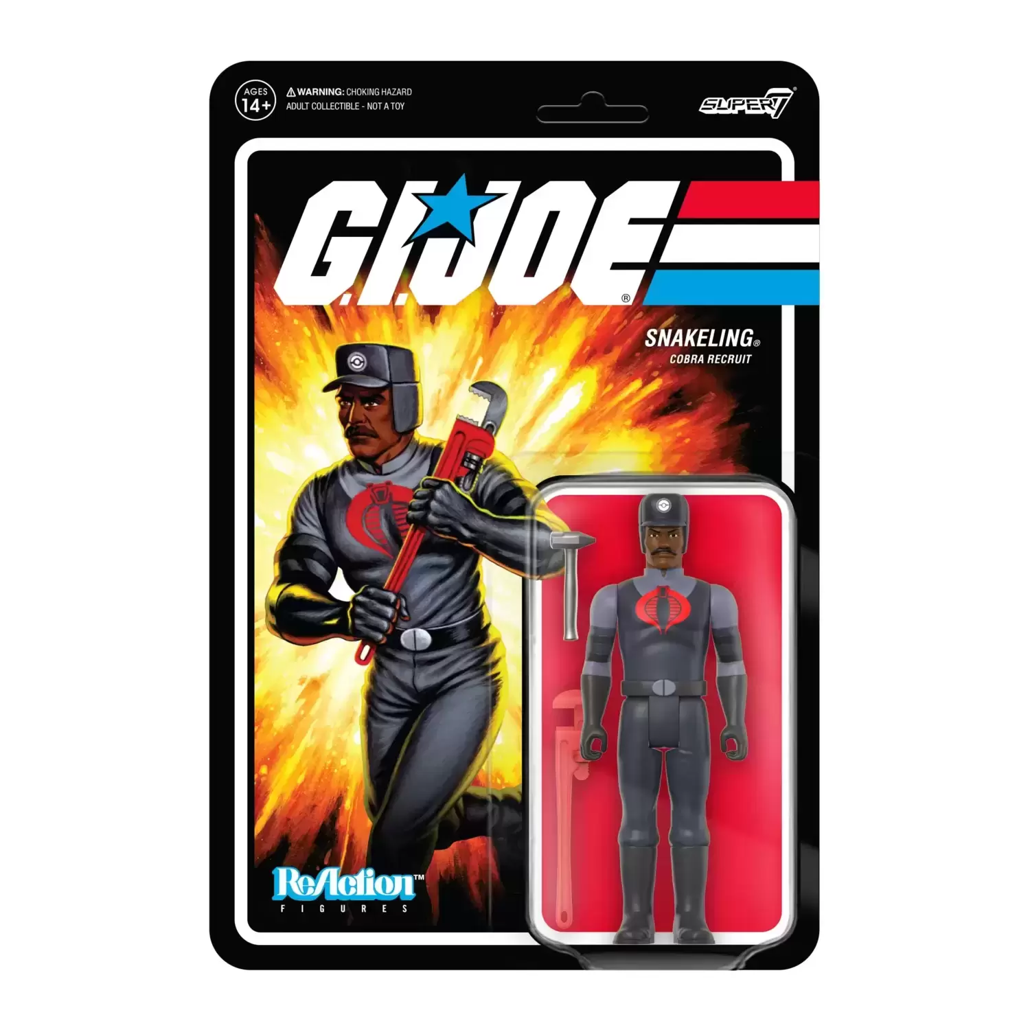 Super7 ReAction - G.I. Joe - Cobra Snakeling Factory Worker Mustache (Brown)