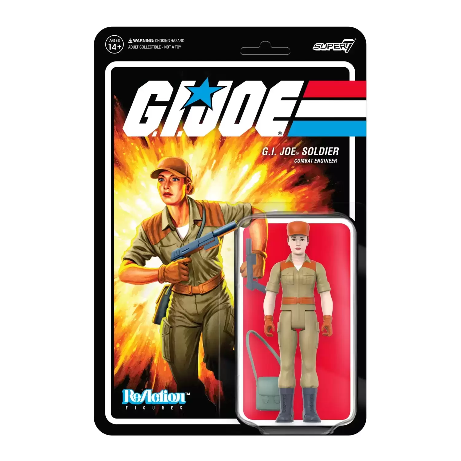 Super7 ReAction - G.I. Joe - Female Combat Engineer Bun Hair (Pink)