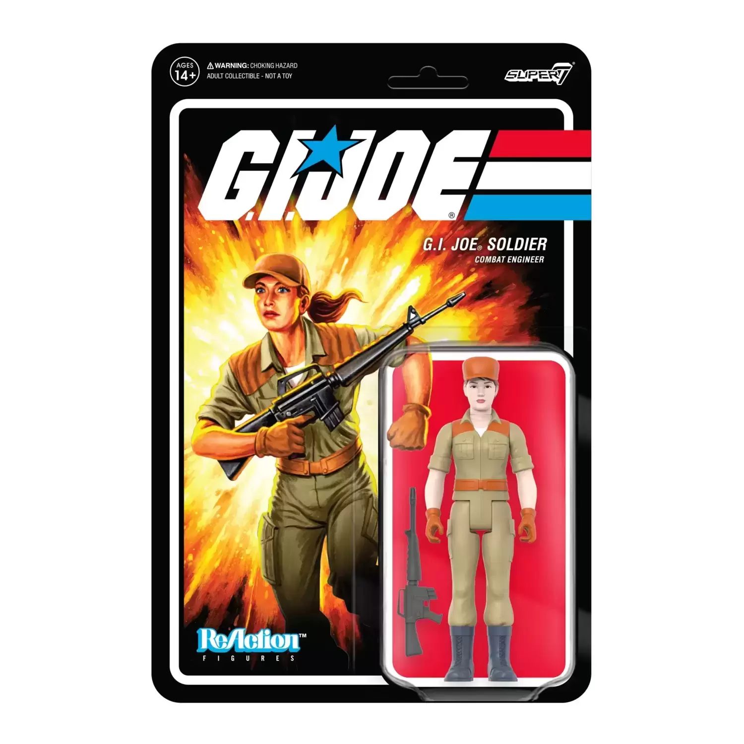 Super7 ReAction - G.I. Joe - Female Combat Engineer Ponytail Hair (Pink)