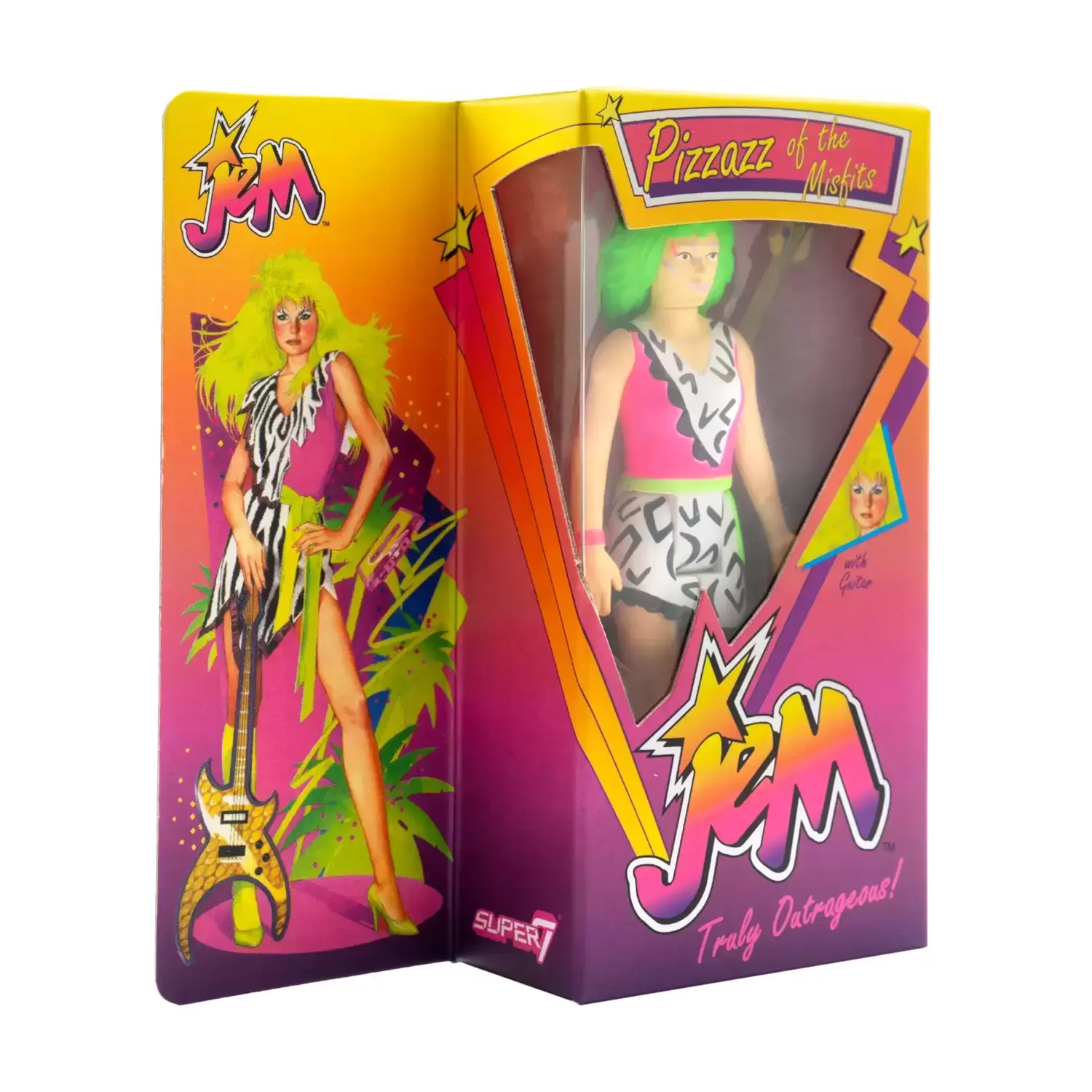 ReAction Figures - Jem and the Holograms - Pizzazz (Neon) Retro Box