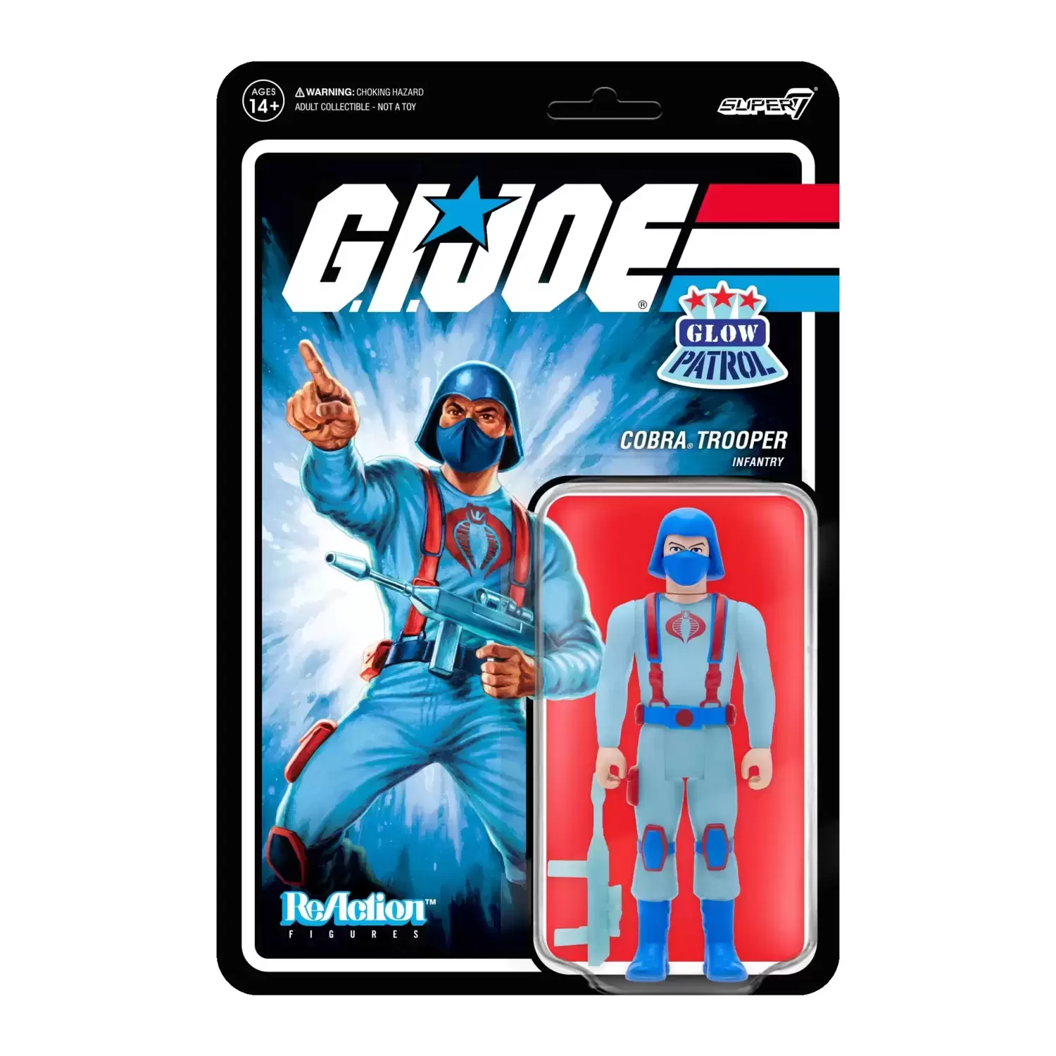 Super7 ReAction - G.I. Joe - Cobra Trooper Y-Back (Glow Patrol)