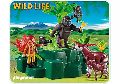 Playmobil Aventuriers - Gorille et okapis avec végétation