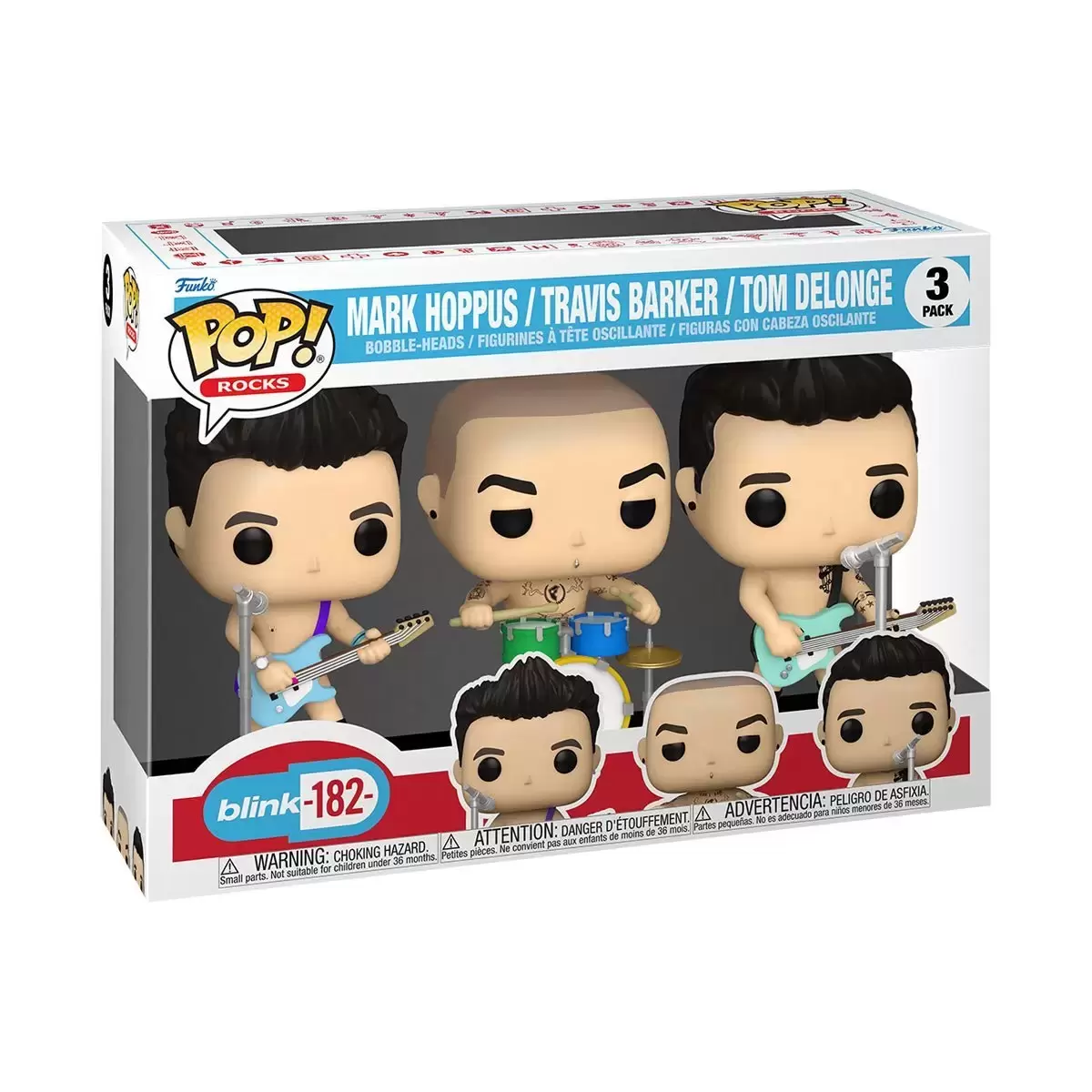 POP! Rocks - Blink-182 - Mark Hoppus, Travis Barker & Tom Delonge 3 Pack