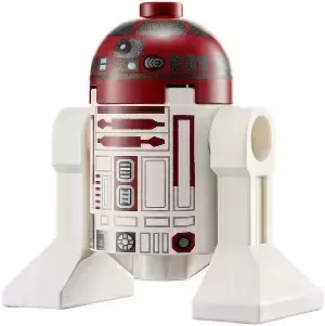 LEGO Star Wars Minifigs - Astromech Droid, R4-P17 - Silver Band Around Dome, Dark Bluish Gray Rectangles