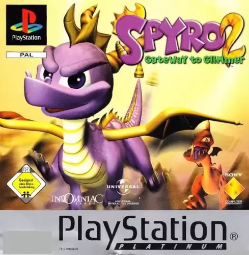 Jeux Playstation PS1 - Spyro 2 - Platinum