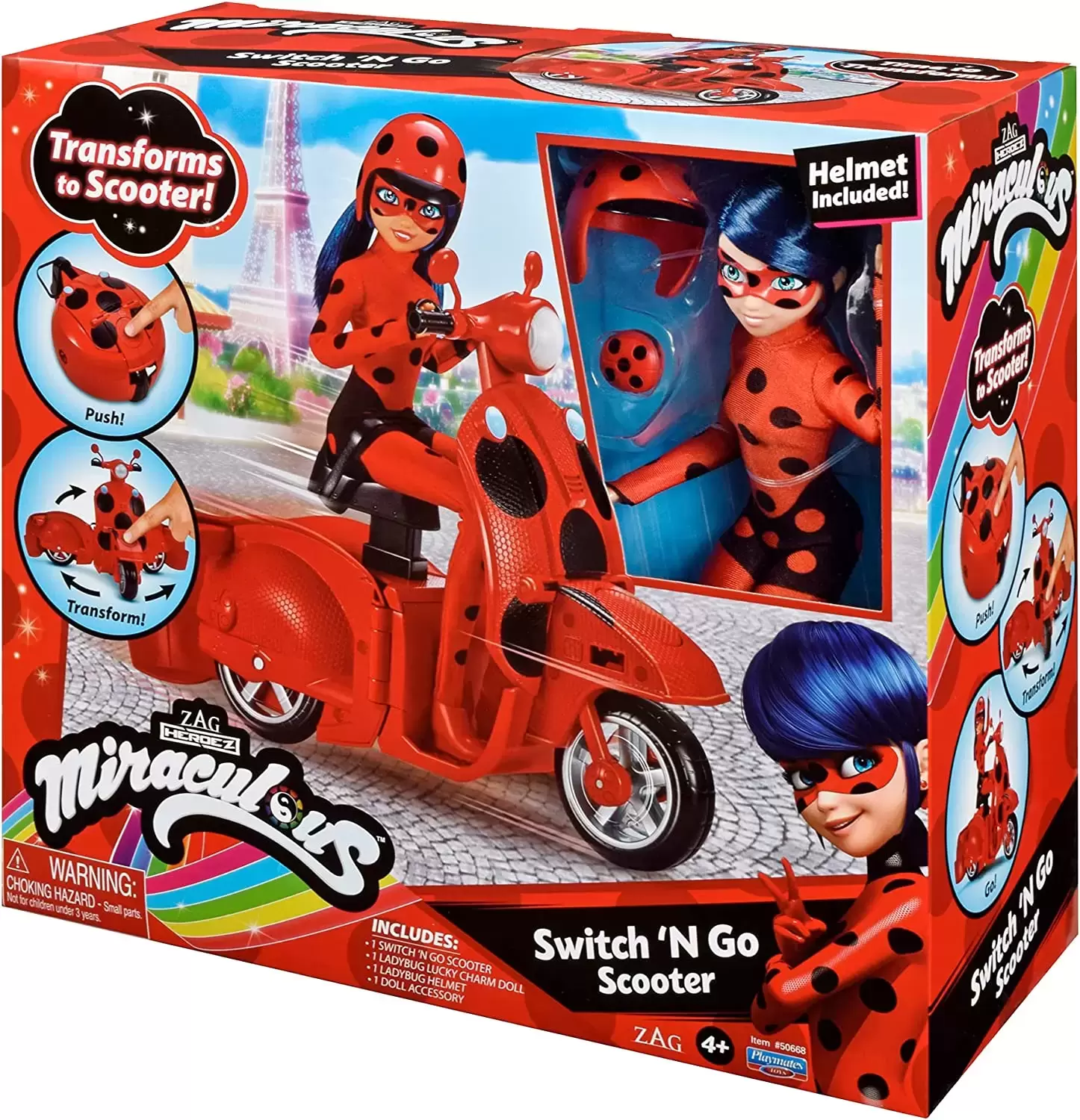 Switch 'N Go Scooter - Miraculous Ladybug action figure