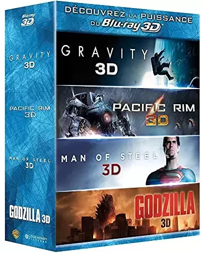 Autres Films - Gravity 3D + pacific rim 3D + man of steel 3D + godzilla 3D - coffret 4 brd 3D + 4 brd (+ copies digitales uv)
