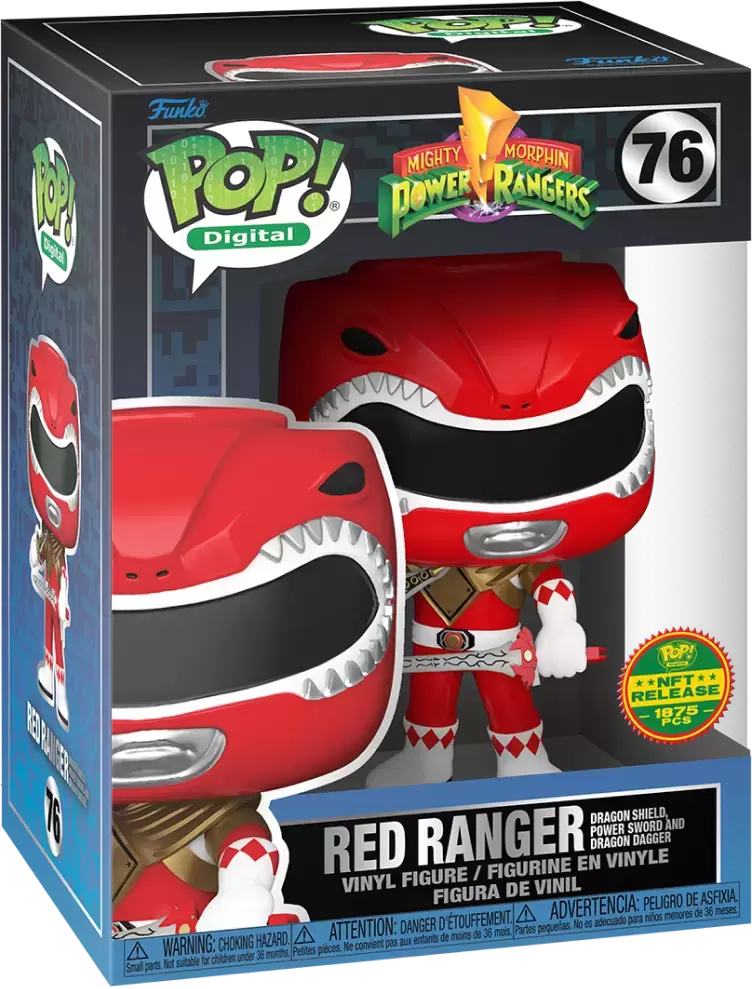 POP! Digital - Mighty Morphin Power Rangers - Red Ranger Dragon Shield, Power Sword And Dragon Dagger