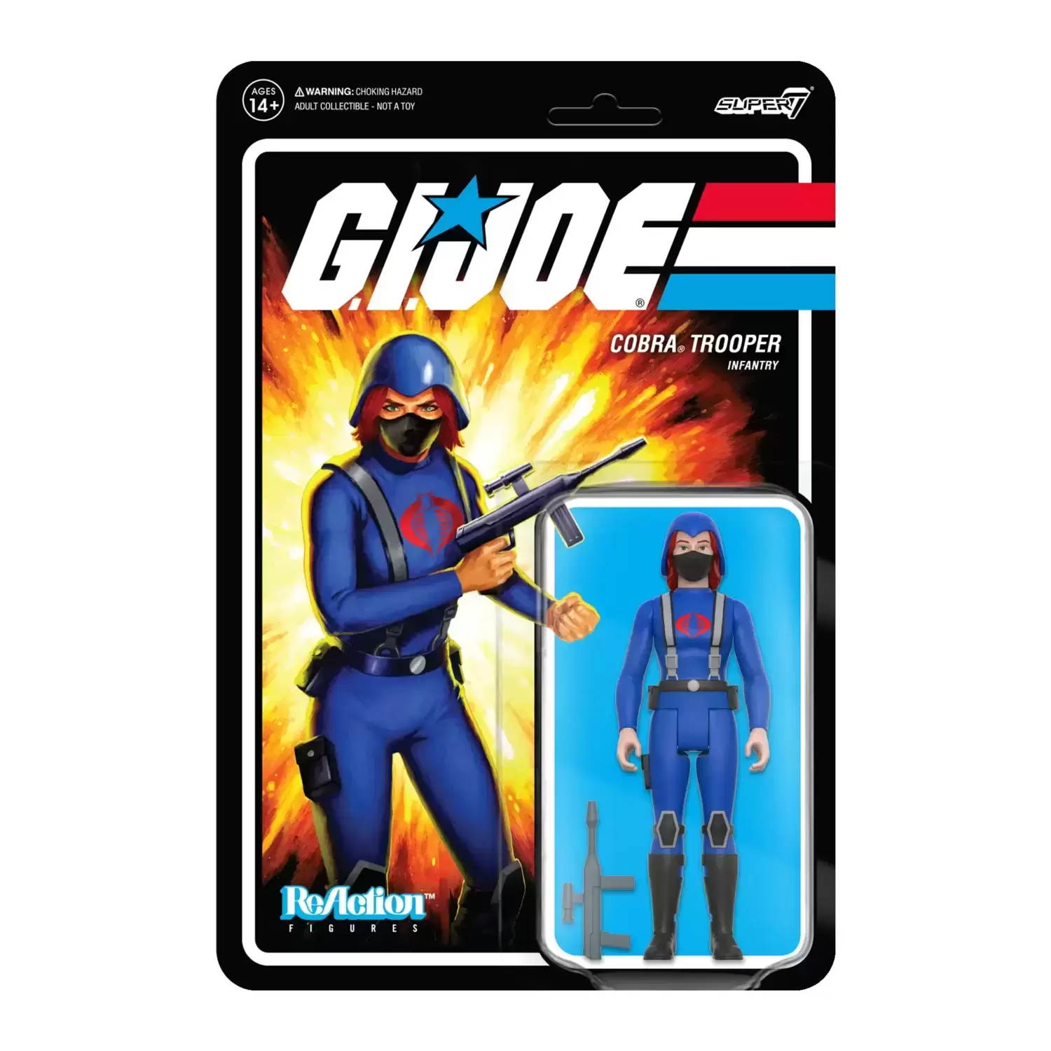 Super7 ReAction - G.I. Joe - Cobra Female Trooper - Medium Red Hair (Pink)