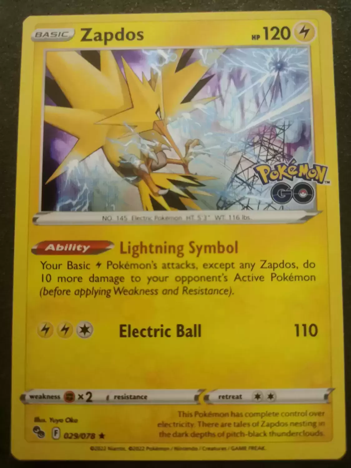 Zapdos Holo - Pokémon Go Pokémon card 029/078