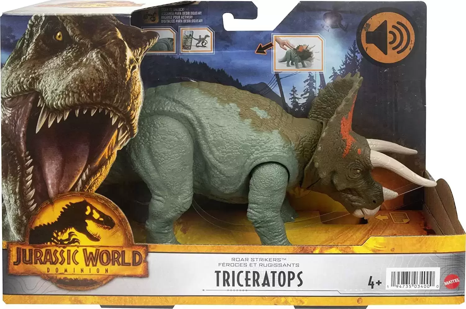 Jurassic World Dominion - Triceratops - Roar Strickers