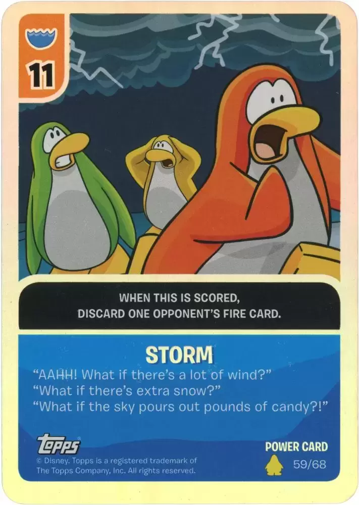 Topps Disney CLUB PENGUIN Power Card Jitsu Card # 9 Penguin Band 49/68