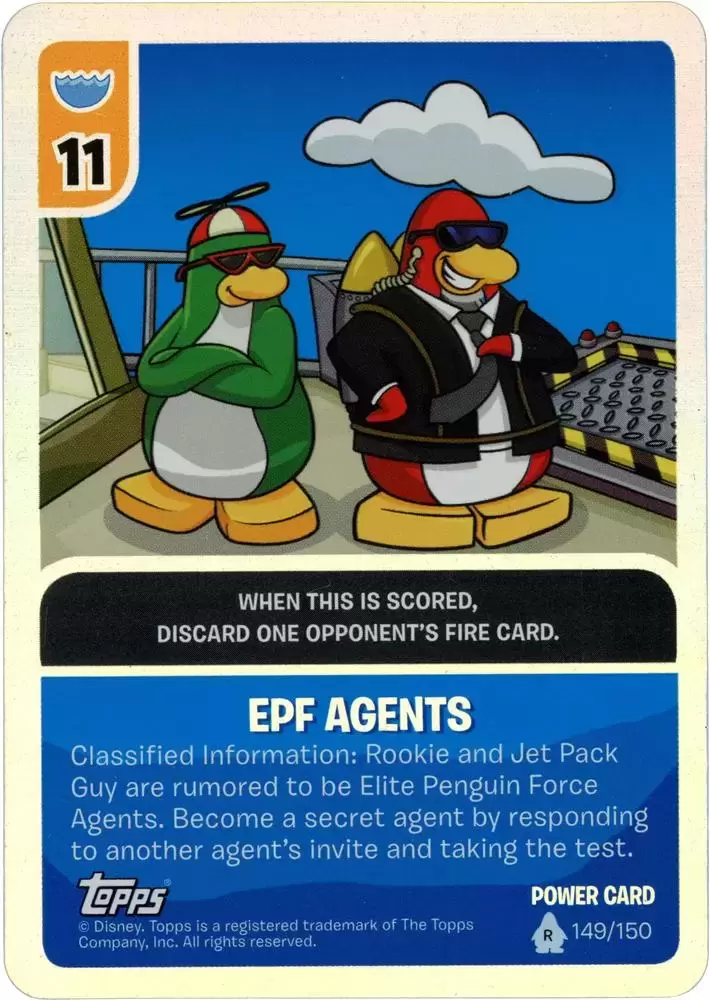 EPF Agents - 2011 Topps Club Penguin Card-Jitsu Water Second Wave