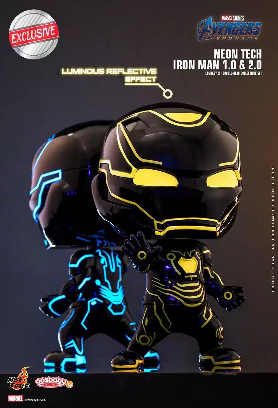 Cosbaby Figures - Avengers: Endgame - Neon Tech Iron Man 1.0 & 2.0