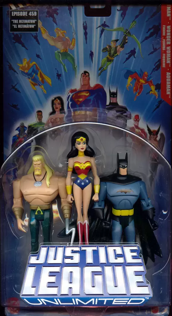 Justice League Unlimited - Blue Card - Batman, Wonder Woman & Aquaman 3 Pack