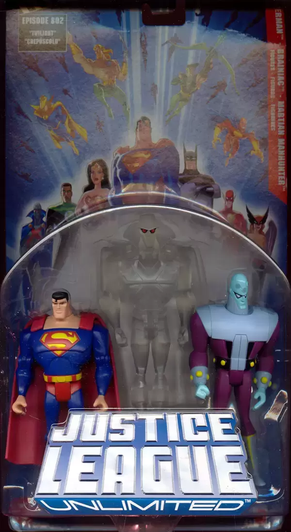 Justice League Unlimited - Blue Card - Superman, Brainiac & Martian Manhunter 3 Pack