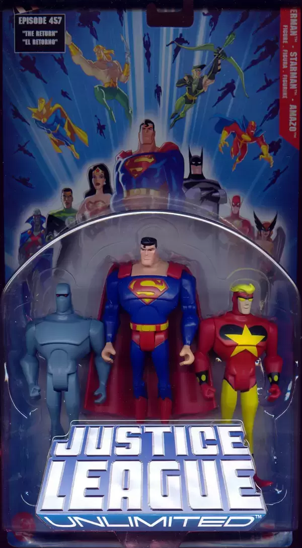 Justice League Unlimited - Blue Card - Superman, Starman & Amazo 3 Pack