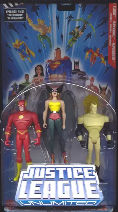 Justice League Unlimited - Blue Card - The Flash, Hawkgirl & Waverider 3 Pack