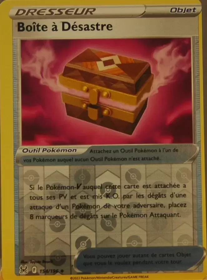 Boîte à Désastre Reverse - carte Pokémon 154/196 Origine perdue
