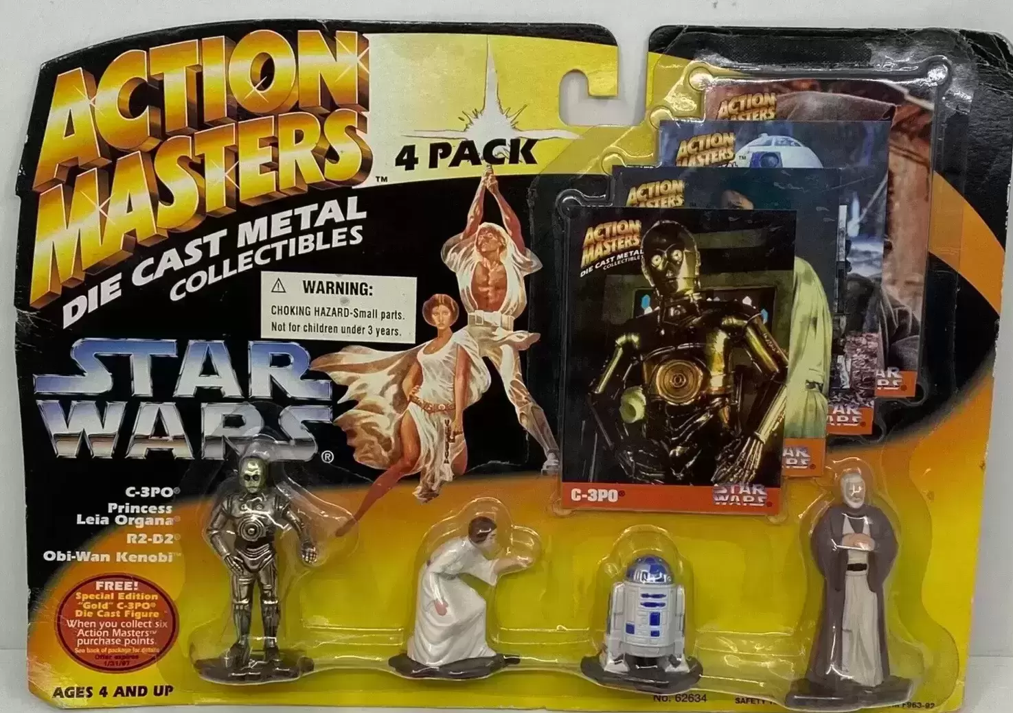 Action Masters - Die Cast Metal Collectibles - Star Wars - C-3PO, Princess Leia Organa, R2-D2 & Obi-Wan Kenobi 4 Pack