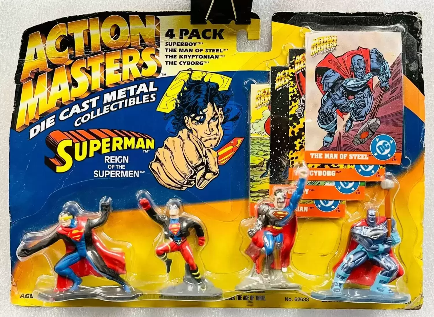 Action Masters - Die Cast Metal Collectibles - Superman - Superboy, The Man of Steel, The Kryptonian & The Cyborg 4 Pack