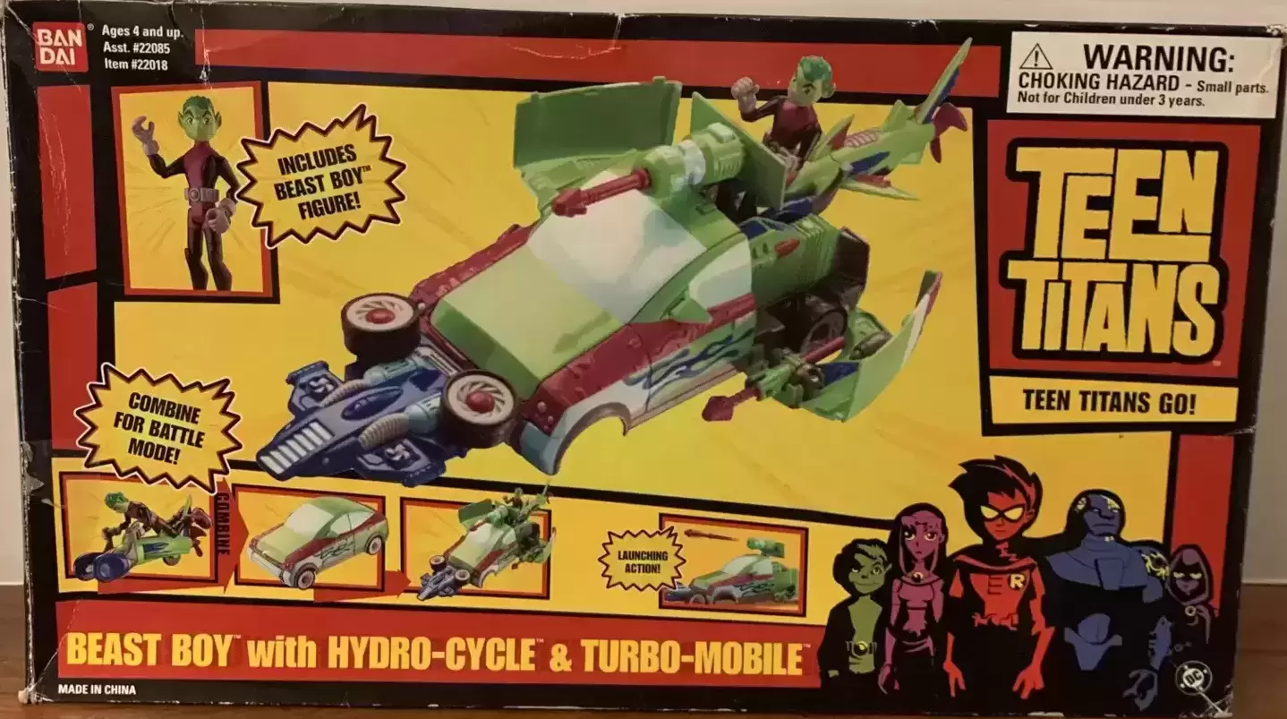 Bandai - Teen Titans - Beast Boy with Hydro-Cycle + Turbo Mobile