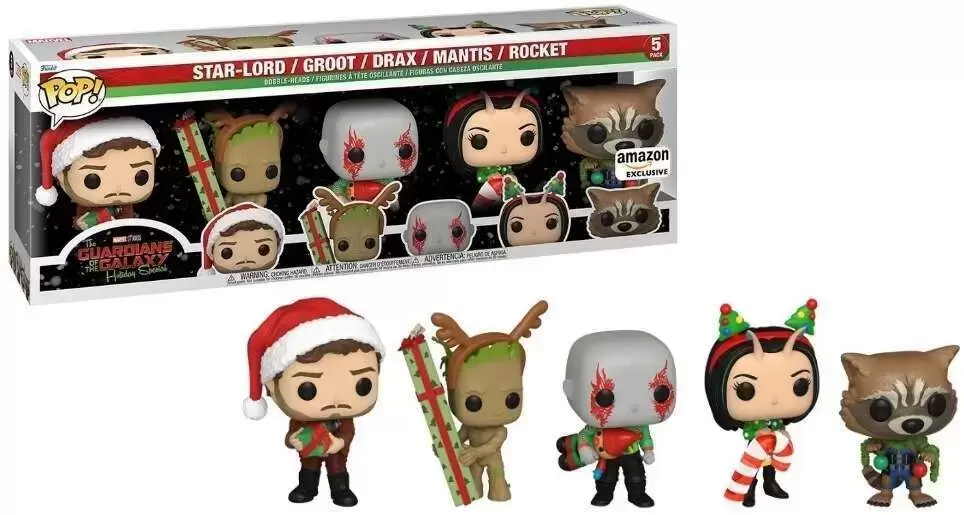 POP! MARVEL - The guardians of The Galaxy Holiday Special - Star-Lord, Groot, Drax, Mantis & Rocket 5 Pack