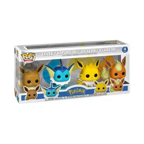POP! Games - Pokemon - Eeve, Vaporeon, Jolteon & Flareon 4 Pack