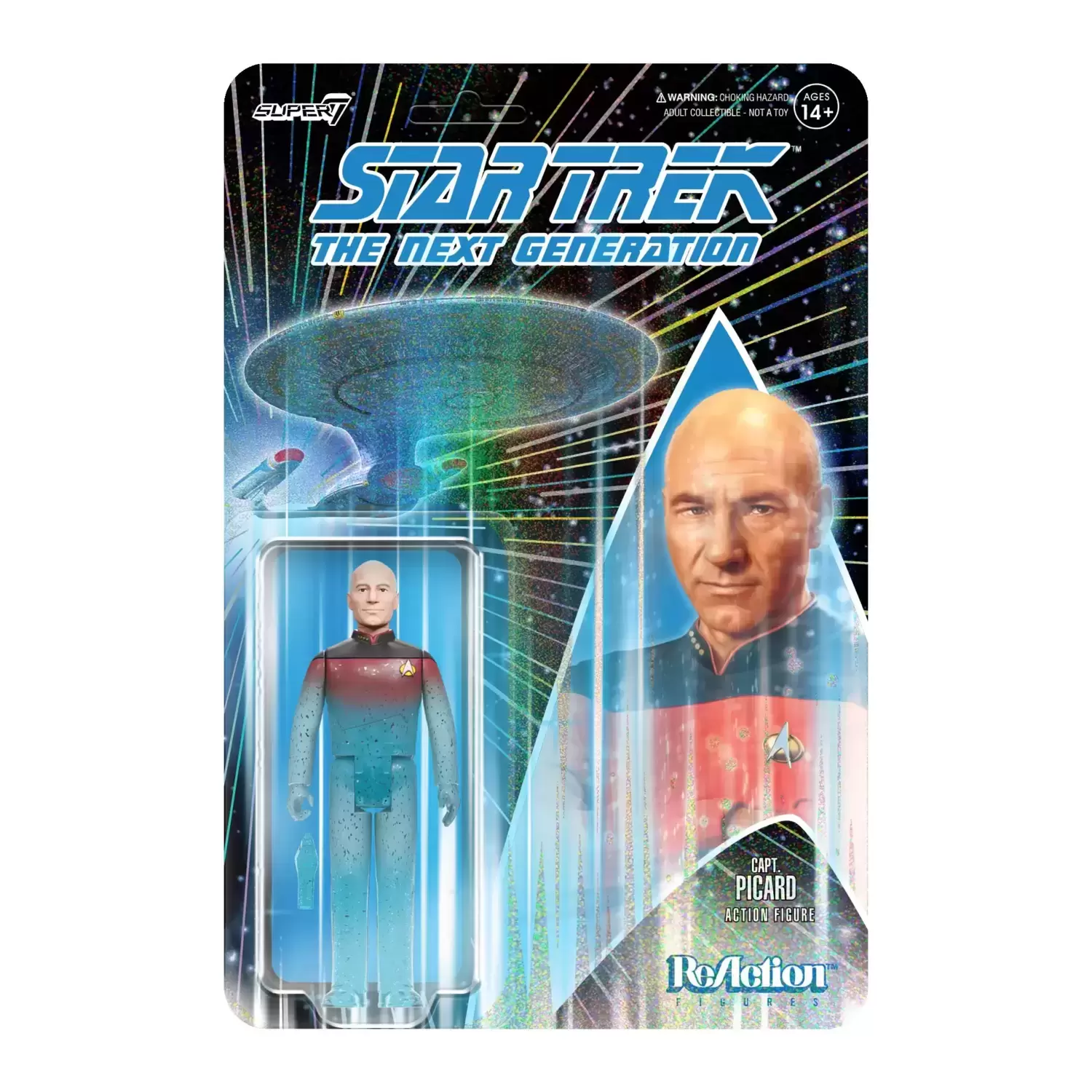 ReAction Figures - Star Trek - Captain PIcard Transporter (Glitter)