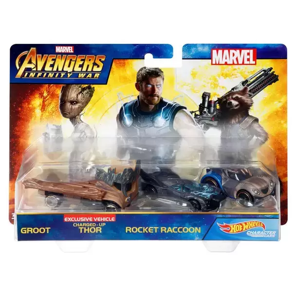 Marvel Character Cars - Infinity Wars - Groot + Charged-up Thor + Rocket Raccoon