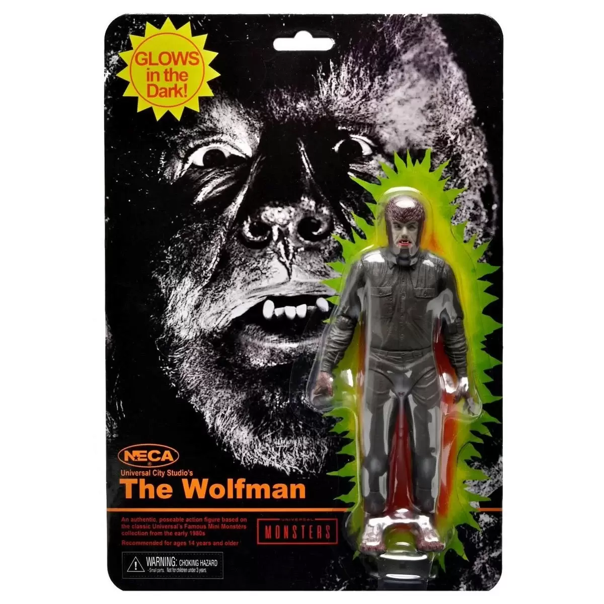 NECA - Universal Monsters - The Wolf Man Retro Glow-In-The-Dark