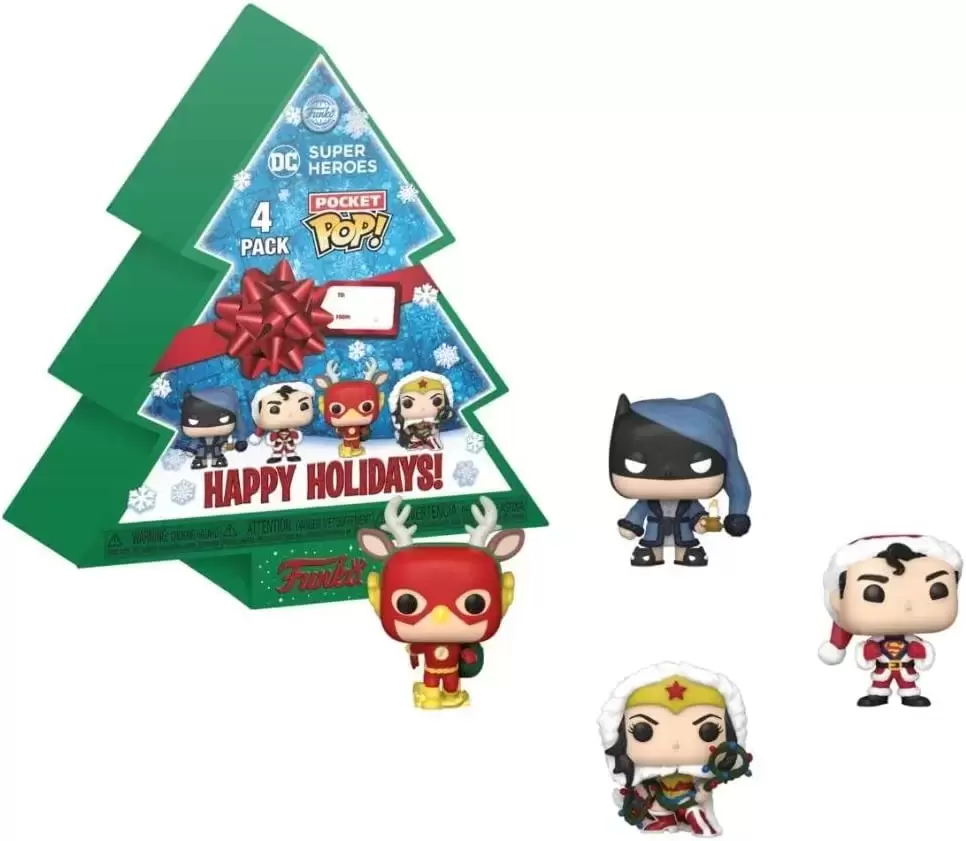 Pocket Pop! and Pop Minis! - DC Super Heroes - Happy Holidays 4 Pack