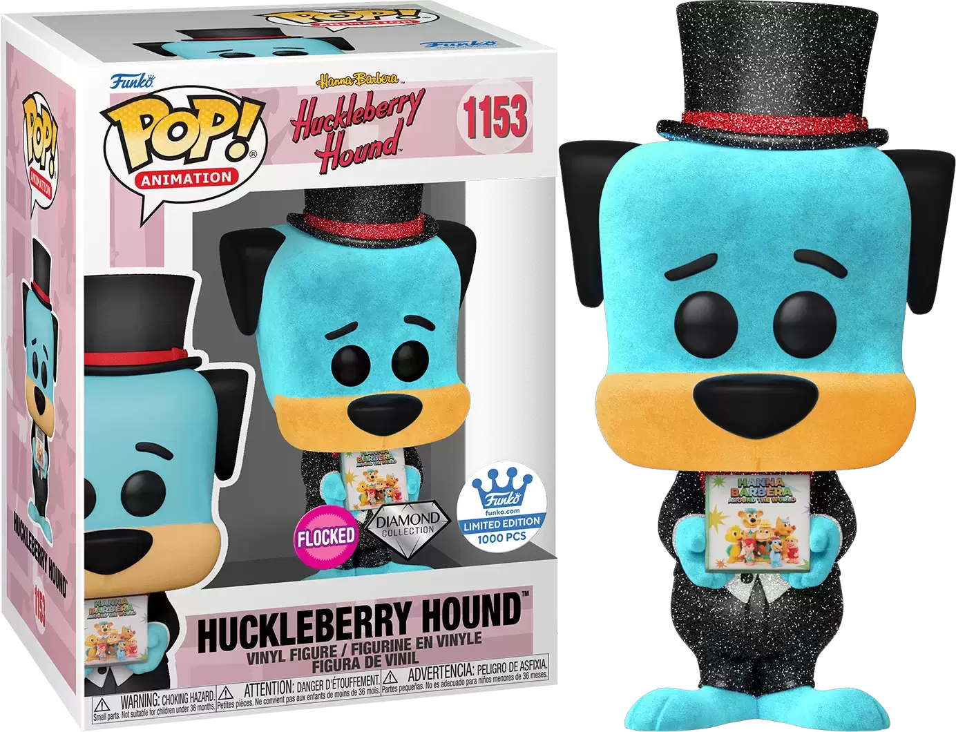 POP! Animation - Hanna-Barbera - Huckleberry Hound Flocked Diamond Collection