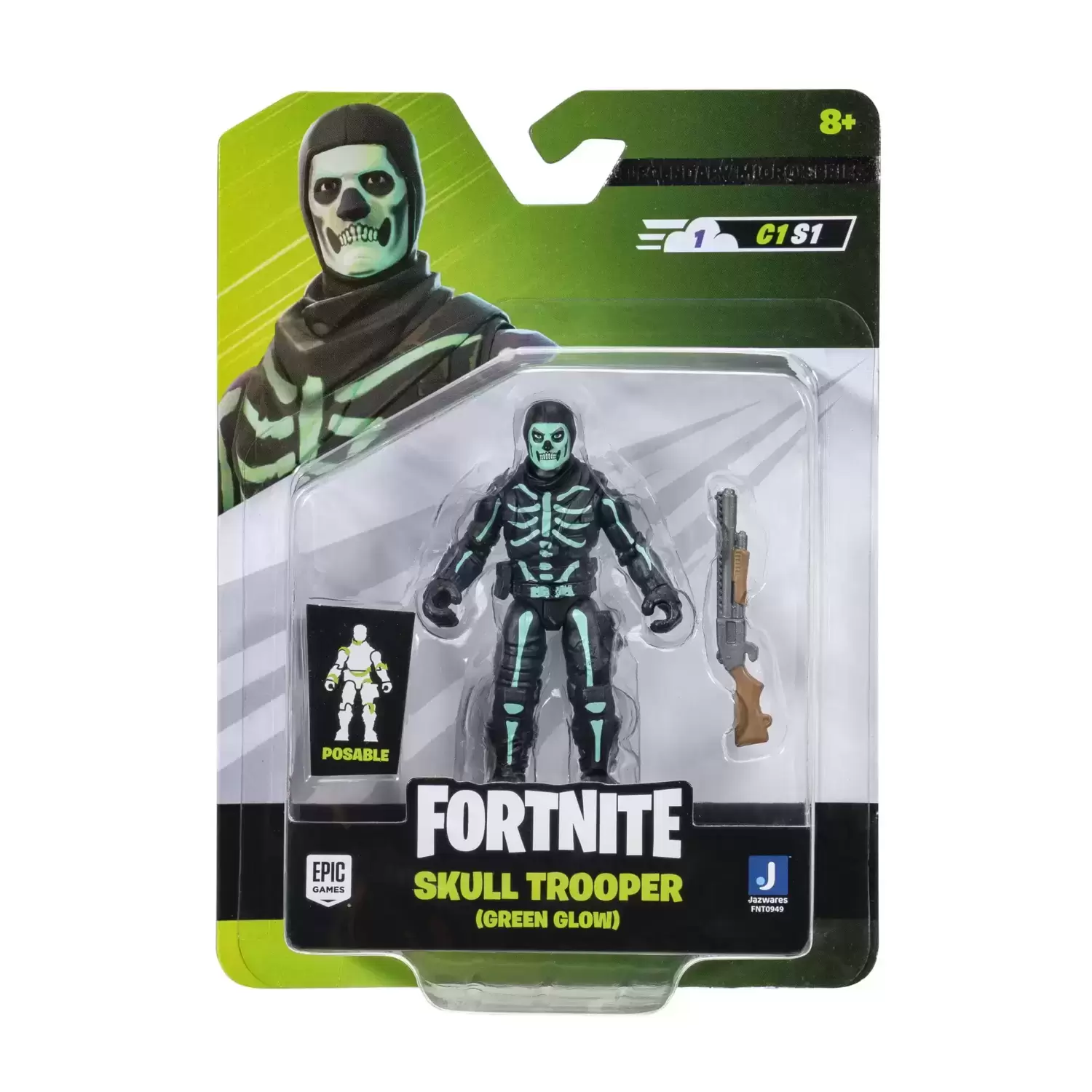 Fortnite JazWares - Skull Trooper (Green Glow) - Micro Legendary Series