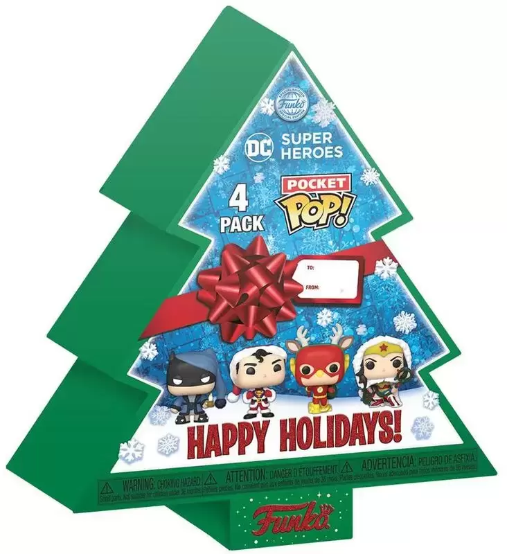 Pocket Pop! and Pop Minis! - DC Super Heroes - Happy Holidays! 4 Pack