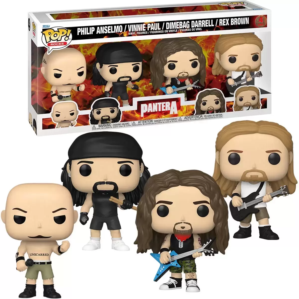 POP! Rocks - Pantera - Philip Anselmo, Vinnie Paul, Dimebag Darrell & Rex Brown