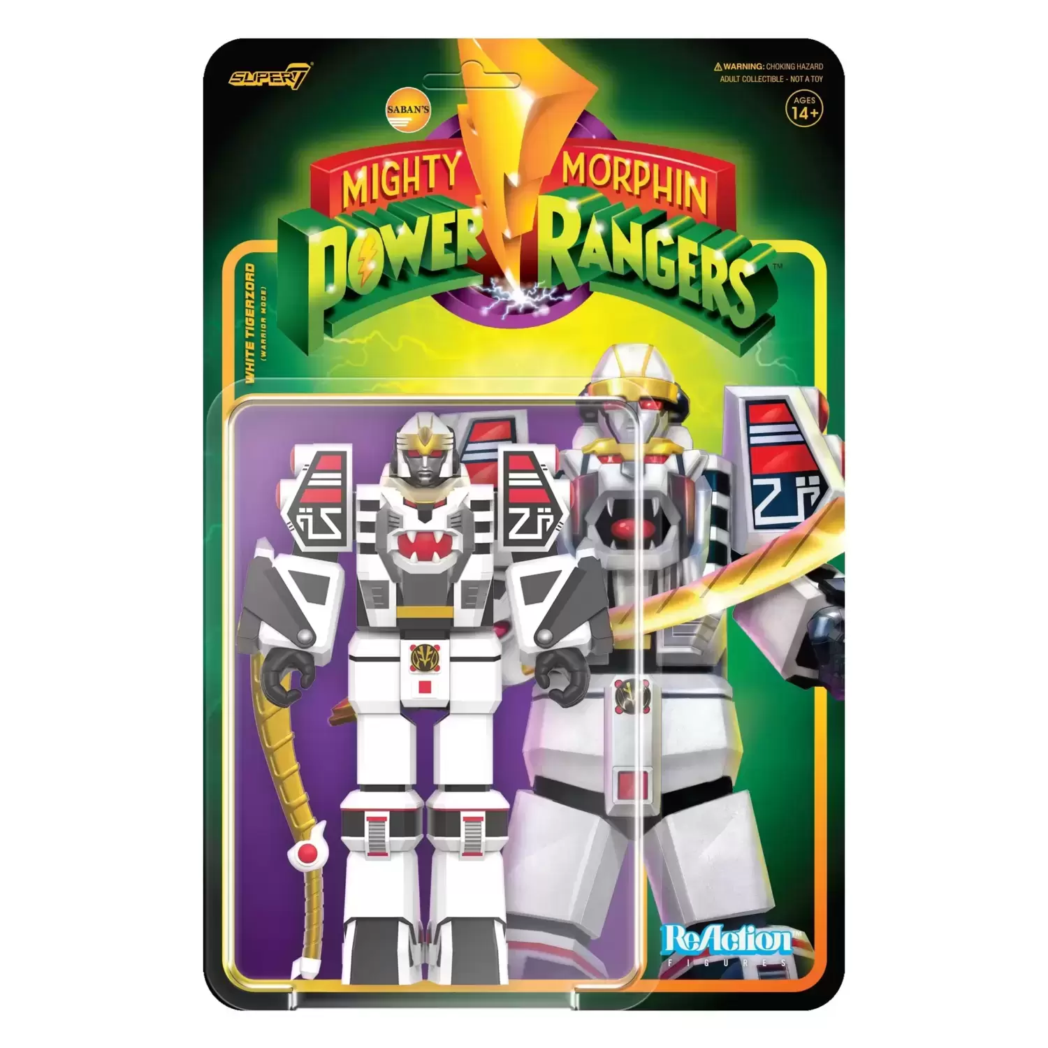 ReAction Figures - Power Rangers - White TigerZord (Warrior Mode)