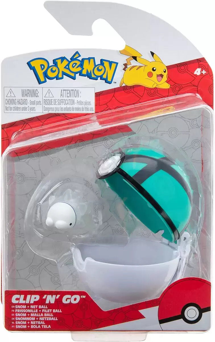 Pokémon Action Figures - Clip\'n\'Go - Snom + Net Ball