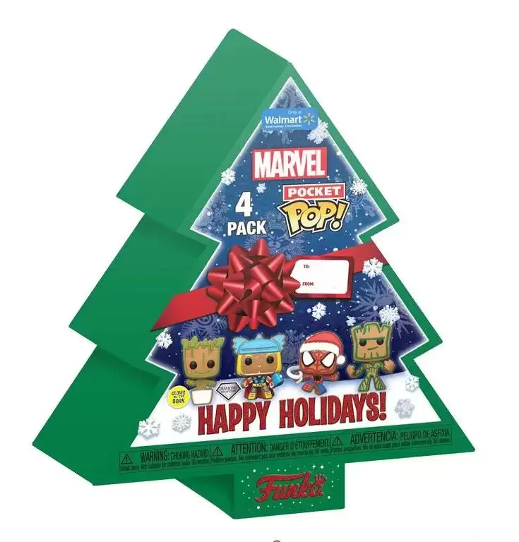 Pocket Pop! and Pop Minis! - Marvel - Happy Holiday - Christmas tree 4 pack